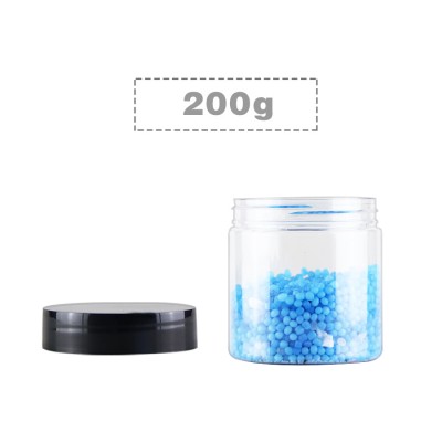 200g clear  PET plastic jar aluminium lid for cosmetic cream