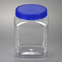 Square PET plastic cashews food storage bottle / Salted Cashew Nuts in plastic jar / cashews jar with lid