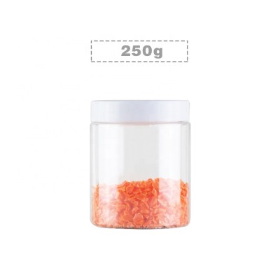 250g Empty Cosmetic Containers with white Lids Cream Containers  Free samples Round Plastic Pot Jars for food