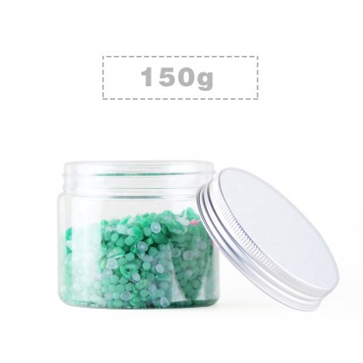 150g clear pet jar plastic type  for storage container cream cosmetic jar with aluminum lid