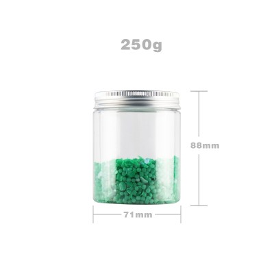 Hot selling free sample 250g 500g 750g 1000g Clear pet recycled round plastic sweet candy jar